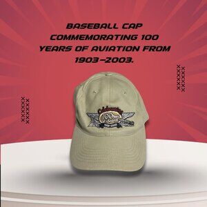 100 Years Of Aviation Commemorative Baseball Cap Beige Adjustable Strap Embroide